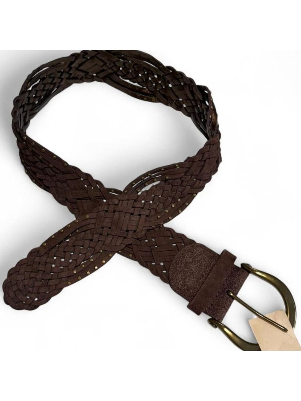 Vintage Y2K Coldwater Creek 90's Braided Nailhead Belt Women's Small Festival - Picture 6 of 7